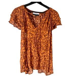 ELOQUII Elements Women's Plus Size Ruffle Sleeve Top